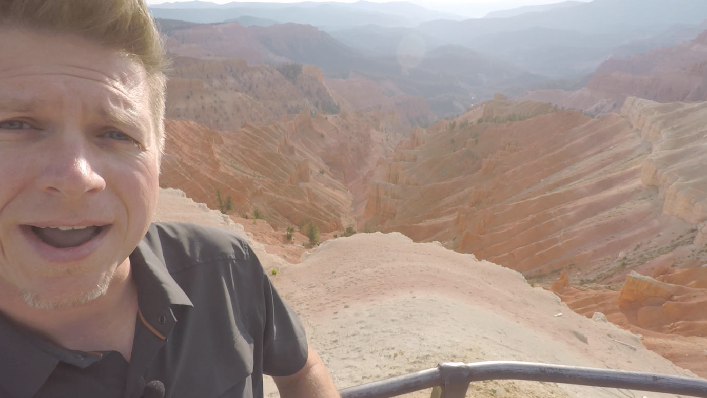 Dennis Cheatham in front of Cedar Breaks canyon in Utah