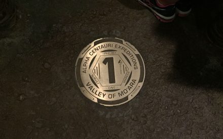 a floor marker when waiting